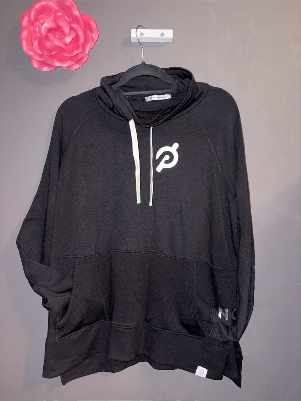Peloton Black Crewneck Hoodie with White Logo